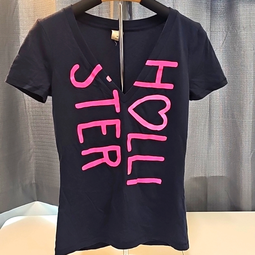 Hollister Tee, Navy Blue, Size Medium